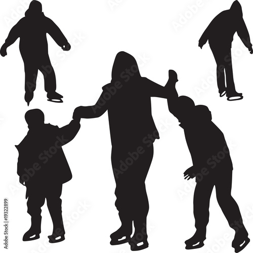 skating silhouette vector