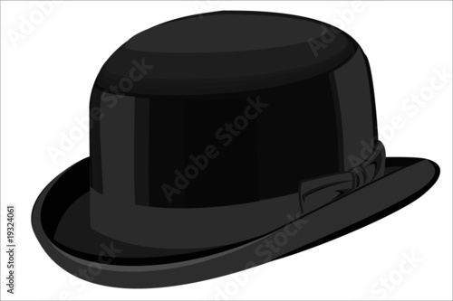 stylish black bowler hat - isolated