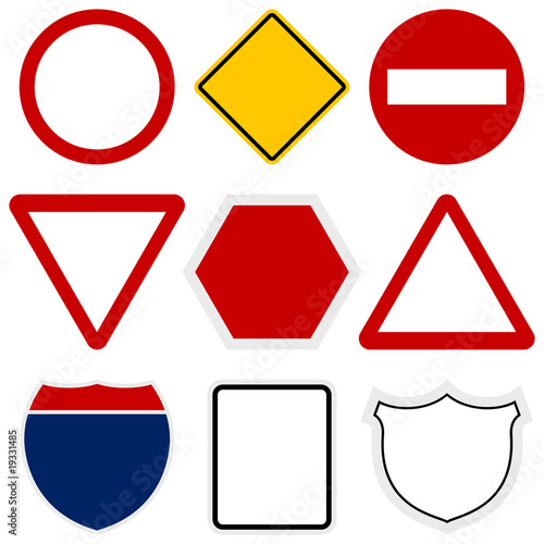 Different road signs isolated over white background