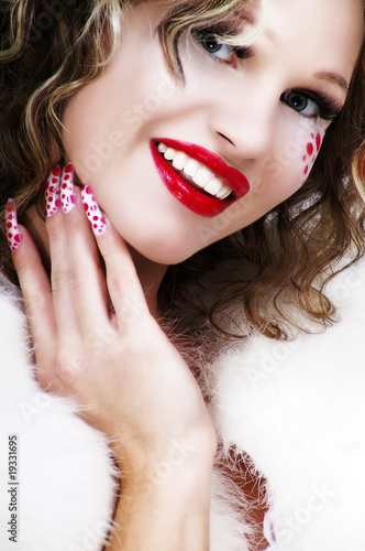 Fashion Model Gesicht mit Airbrushn  gel Poster Nahaufnahme