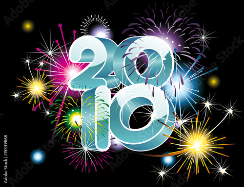 composicion de año nuevo en vector