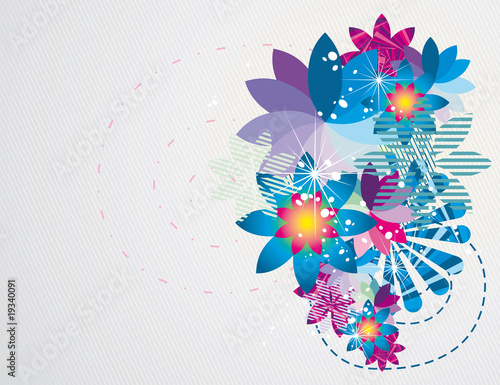 composicion floral en vector