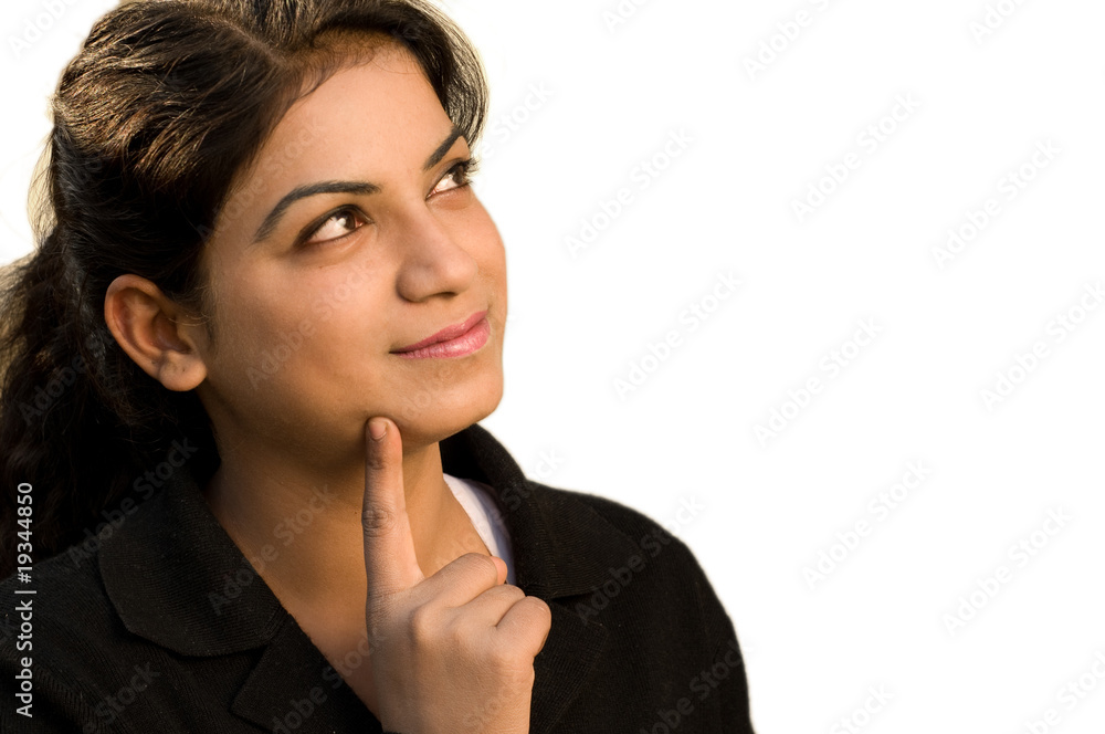 Businesswomen Thinking and looking up Businesswomen Thinking and looking up