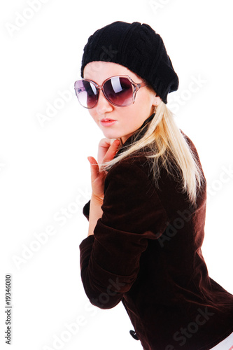 Wallpaper Mural Beautiful young alluring girl in jacket Torontodigital.ca