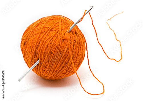 skein of wool yarn and crochet hook