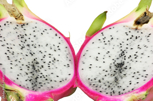 dragon fruit on white background