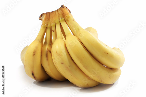 banana ，on white background，close up