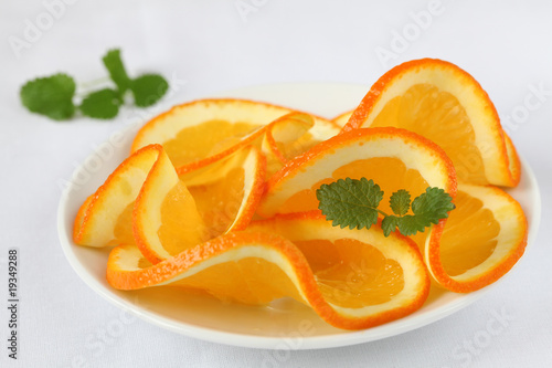 Orange slices and lemon balm