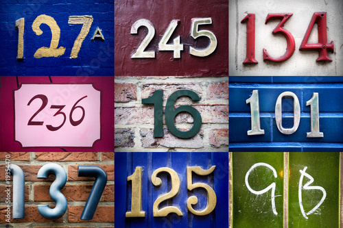 Obraz na płótnie Set of street numbers