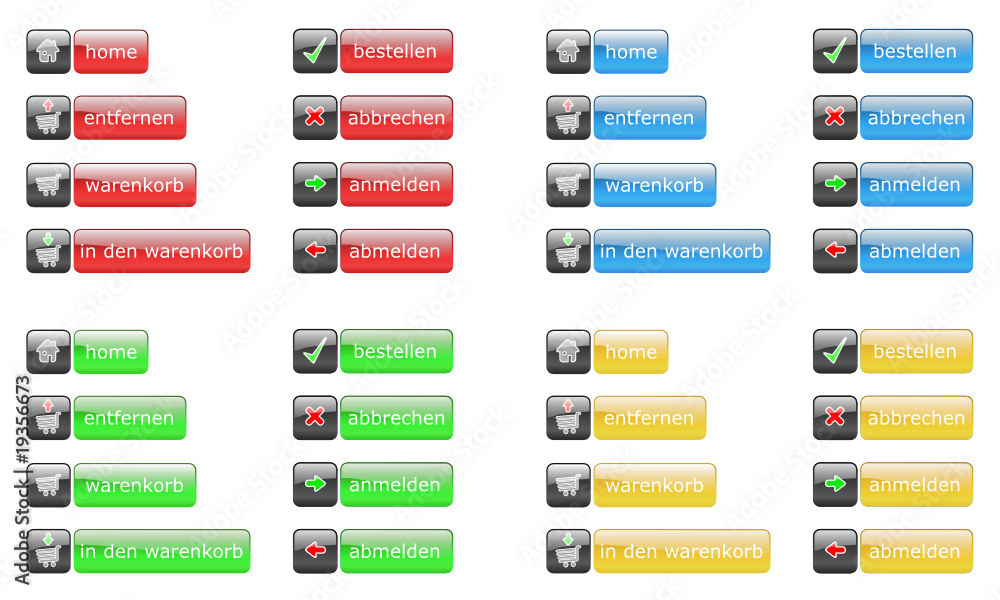 Buttonset Webshop 4 Farben