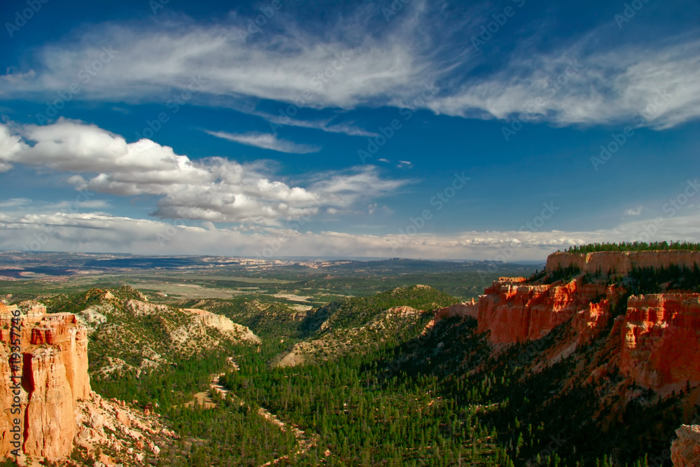 Naklejka premium View on the valley. Slopes of Bryce canyon. Utah. USA