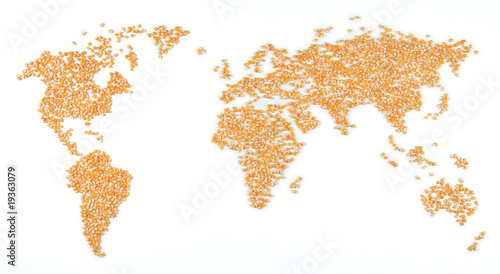 World map out of corn (food crisis)
