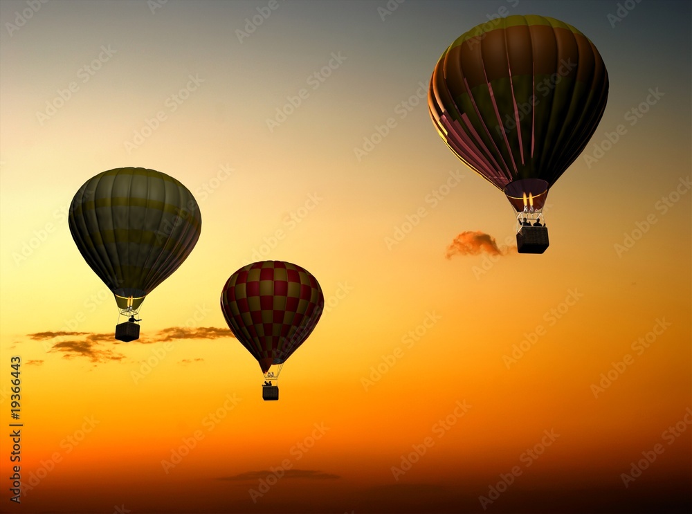 Obraz premium Balloons at sunset