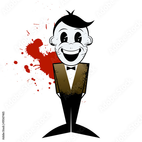 mann junge cartoon psycho blut