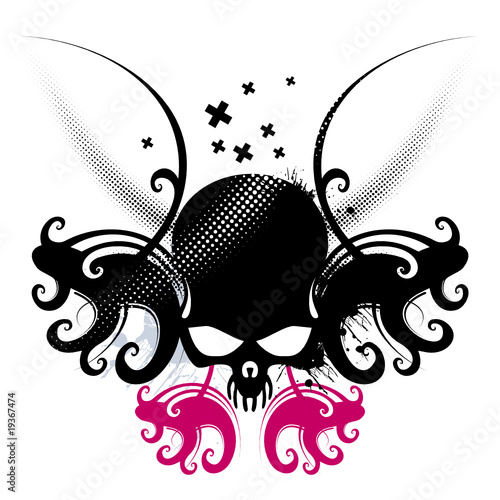 totenkopf schädel tribal zeichen symbol