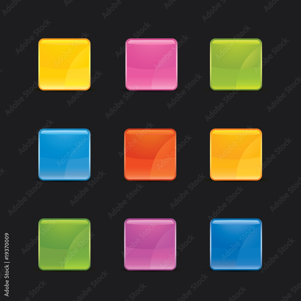 Elements - Glossy Square Labels in Black Elements - Glossy Square Labels in Black