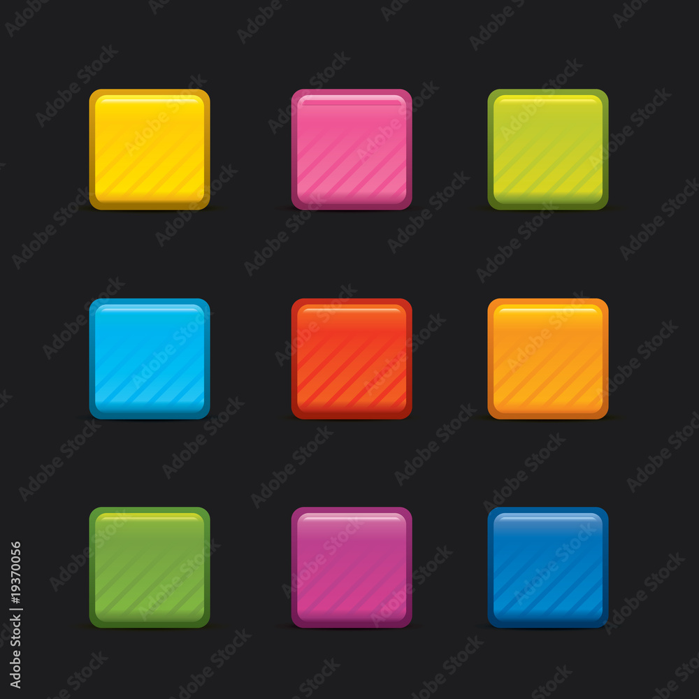 Elements - Glossy Square Labels in Black Elements - Glossy Square Labels in Black