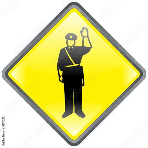 Panneau POLICE Stop Halte Contrôle Policier Circulation Vecteur