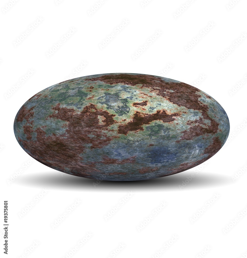 High resolution 3d rusted metal ovoid or oval isolated High resolution 3d rusted metal ovoid or oval isolated