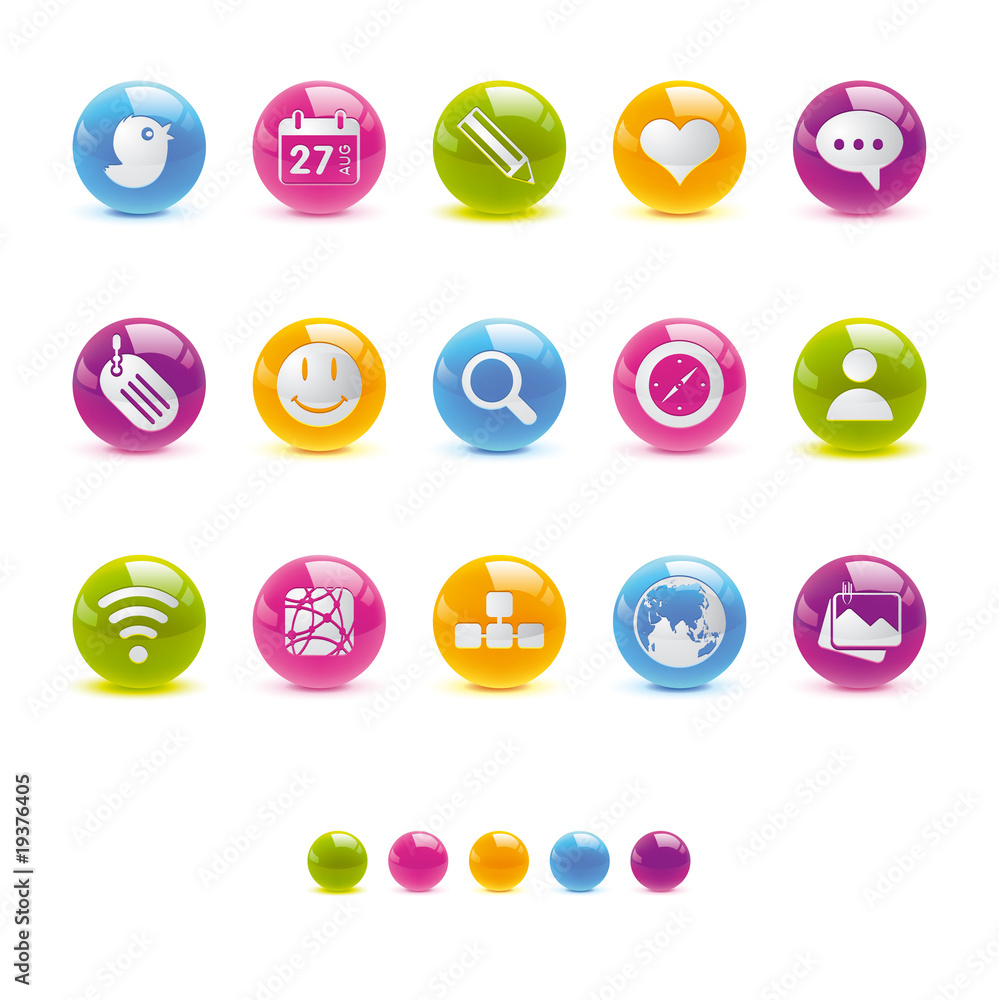 Glossy Circle Icons - Social Media Glossy Circle Icons - Social Media