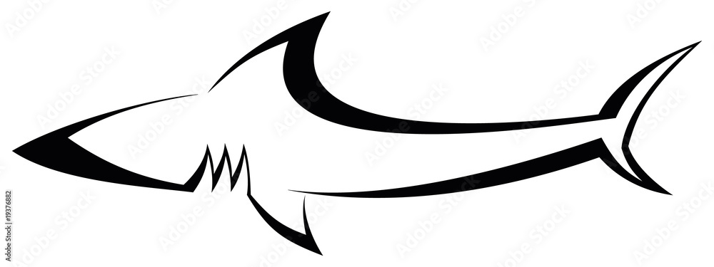 Naklejka premium Shark - tattoo
