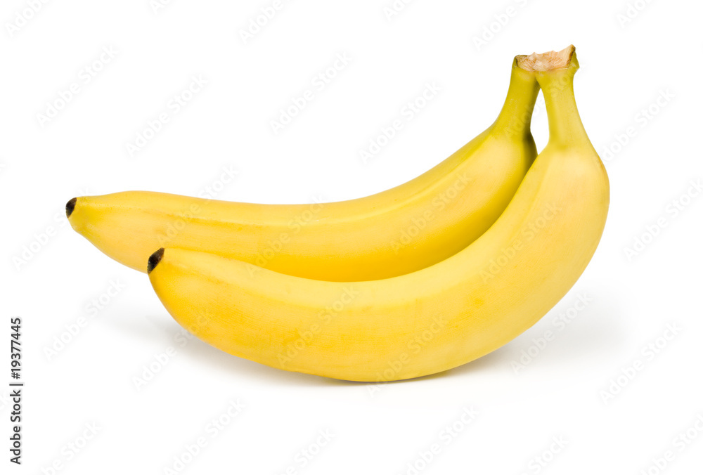 Two banana on white background Two banana on white background