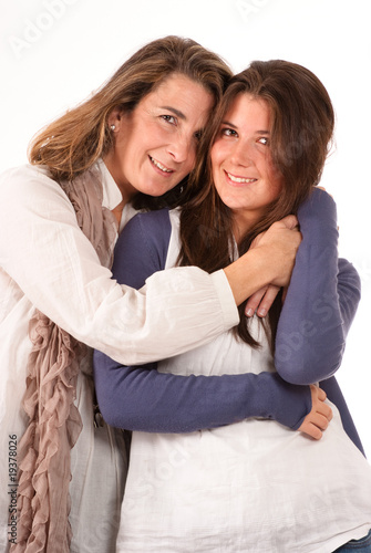 Mother and teenage daughter...