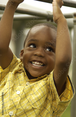 African American boy on playground