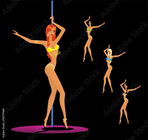 women dancing a striptease photo