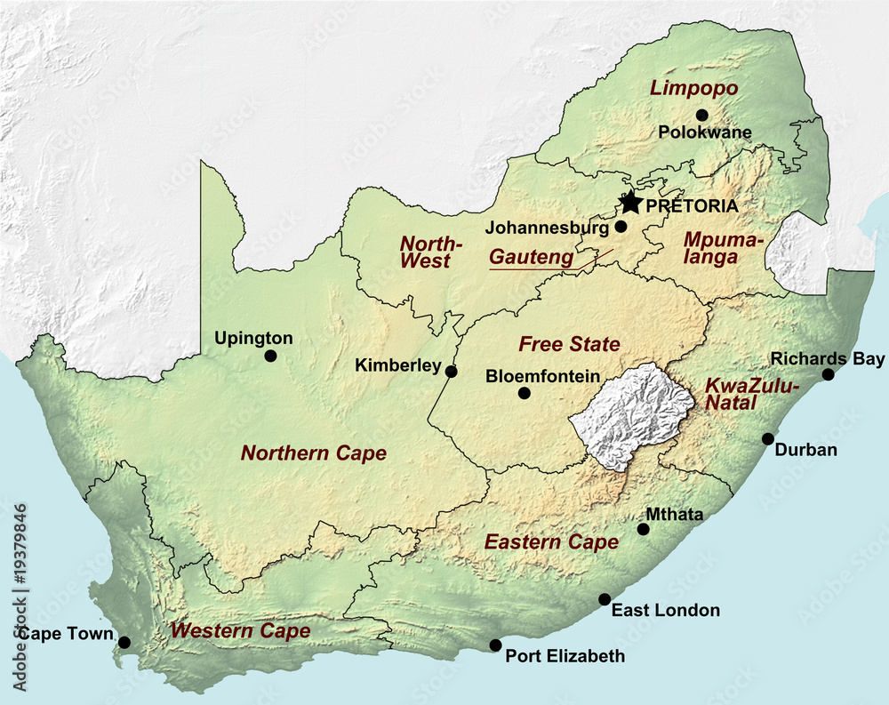 Obraz premium Südafrika Karte