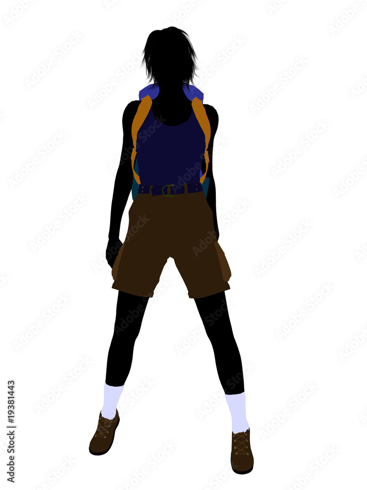 Girl Hiker Silhouette Girl Hiker Silhouette