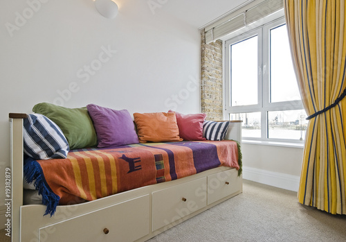 room with a sofa bed