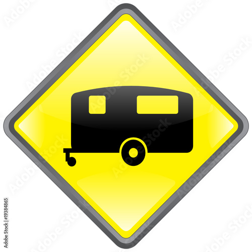 Caravan Sign (Caravan Camping Travel Camper Van Holiday Vector)