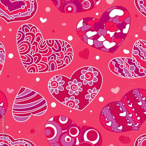 Valentine's seamless background set with hearts