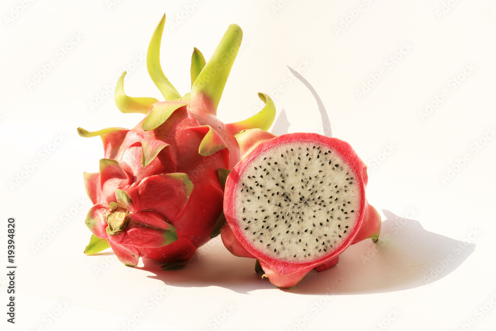 Dragon fruit on a white background. Dragon fruit on a white background.