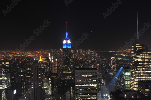 Night view of New York city.