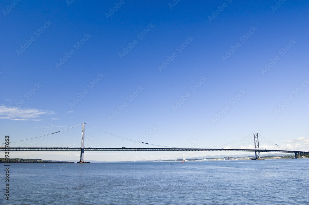 Forth Road Bridge, Scotland with plenty of space for text