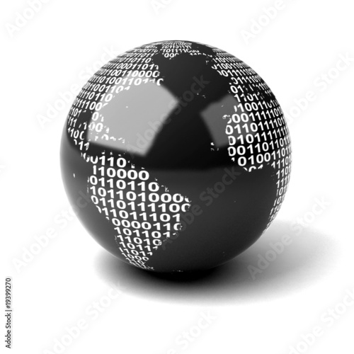 Bild auf Leinwand Binary Globe