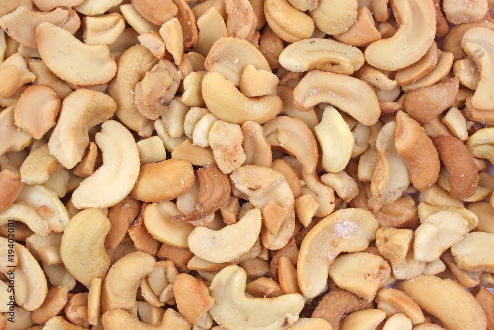 Close view of cashews Close view of cashews