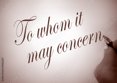 callligraphy to whom it may concern