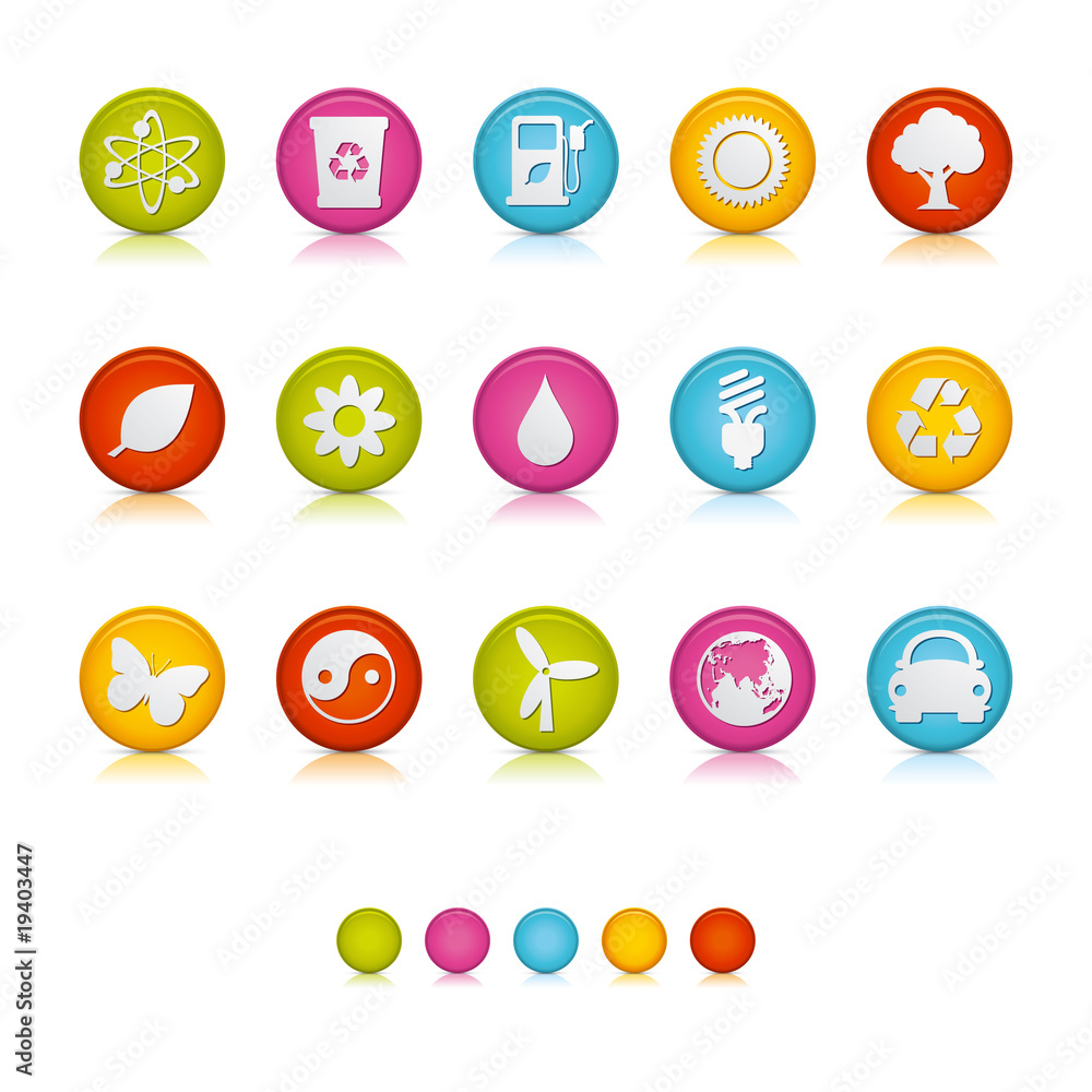 Matte Circle Icons - Ecology Matte Circle Icons - Ecology