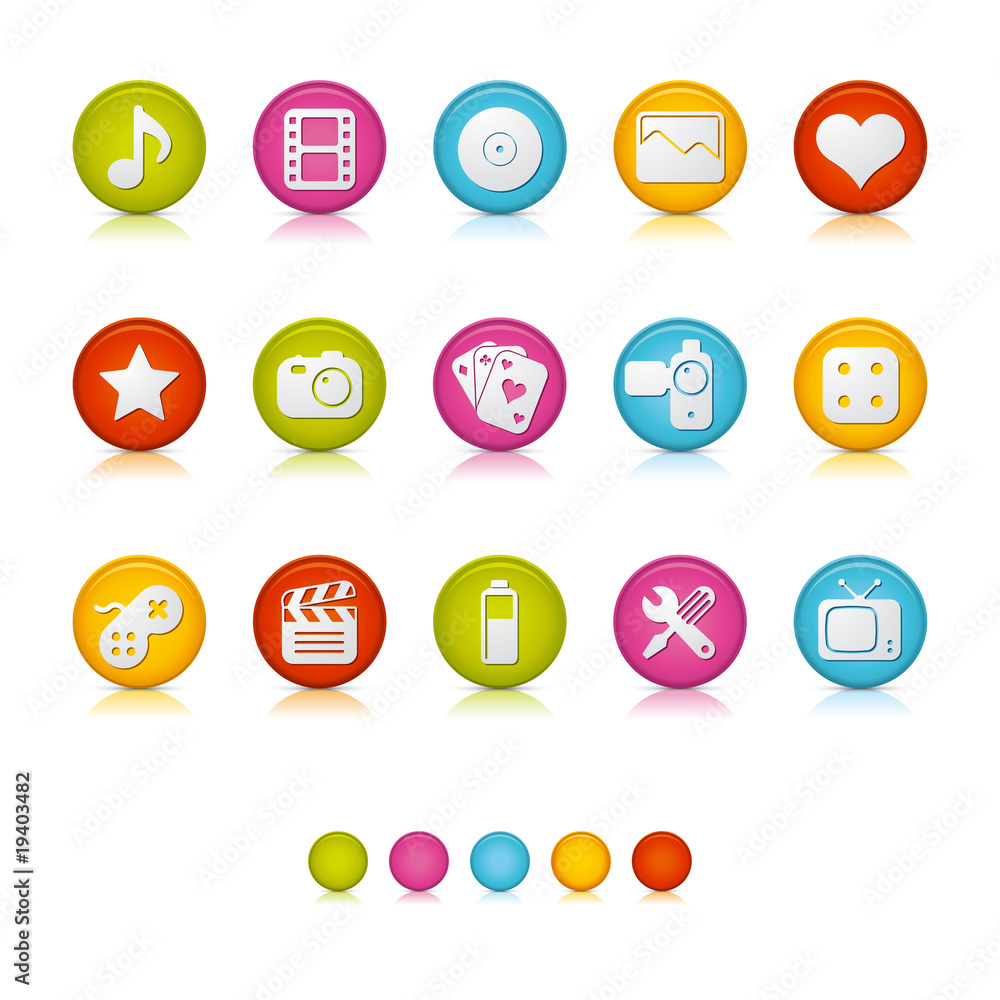 Matte Circle Icons - Multimedia Matte Circle Icons - Multimedia