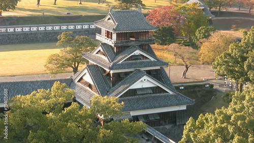 Detail of Kumamoto Castle in Kyushu, Japan