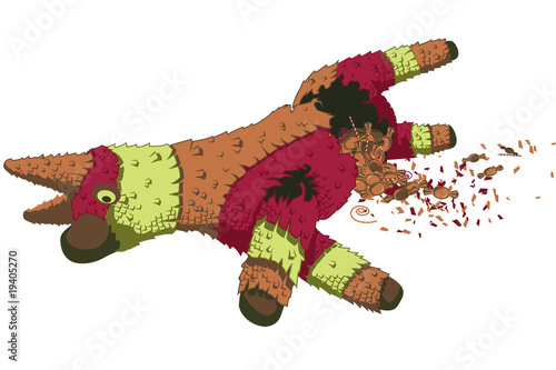 Pinata on the ground