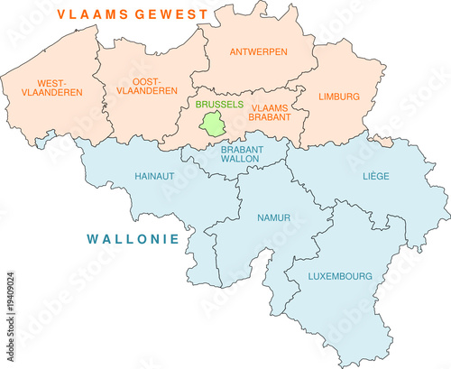 Belgien - Karte der Provinzen