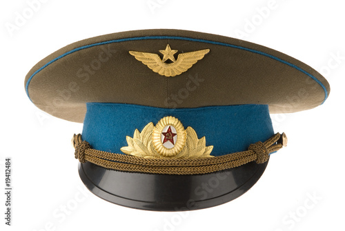 Russian Military Cap isolated on white