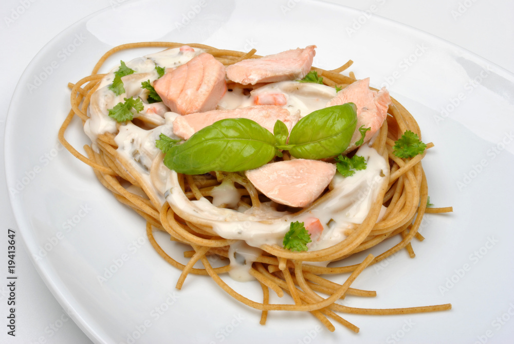 steamed wild salmon steak with home made pasta steamed wild salmon steak with home made pasta