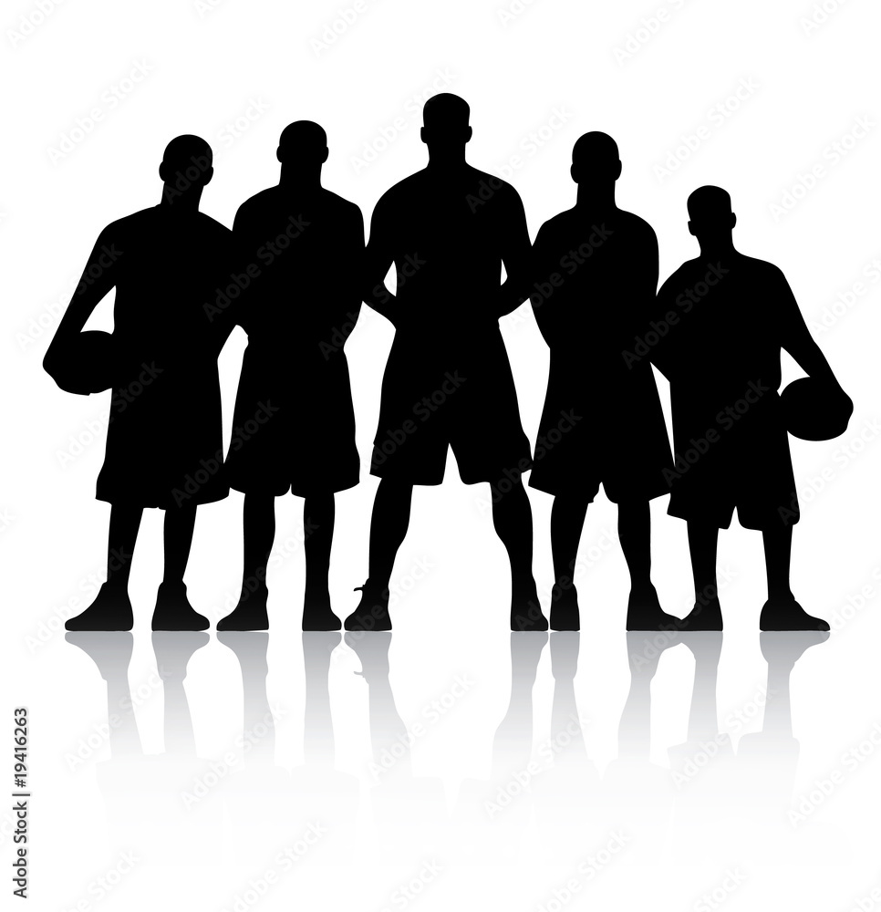 Fototapeta premium Basketball Team Silhouette vector