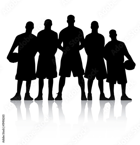 Basketball Team Silhouette vector