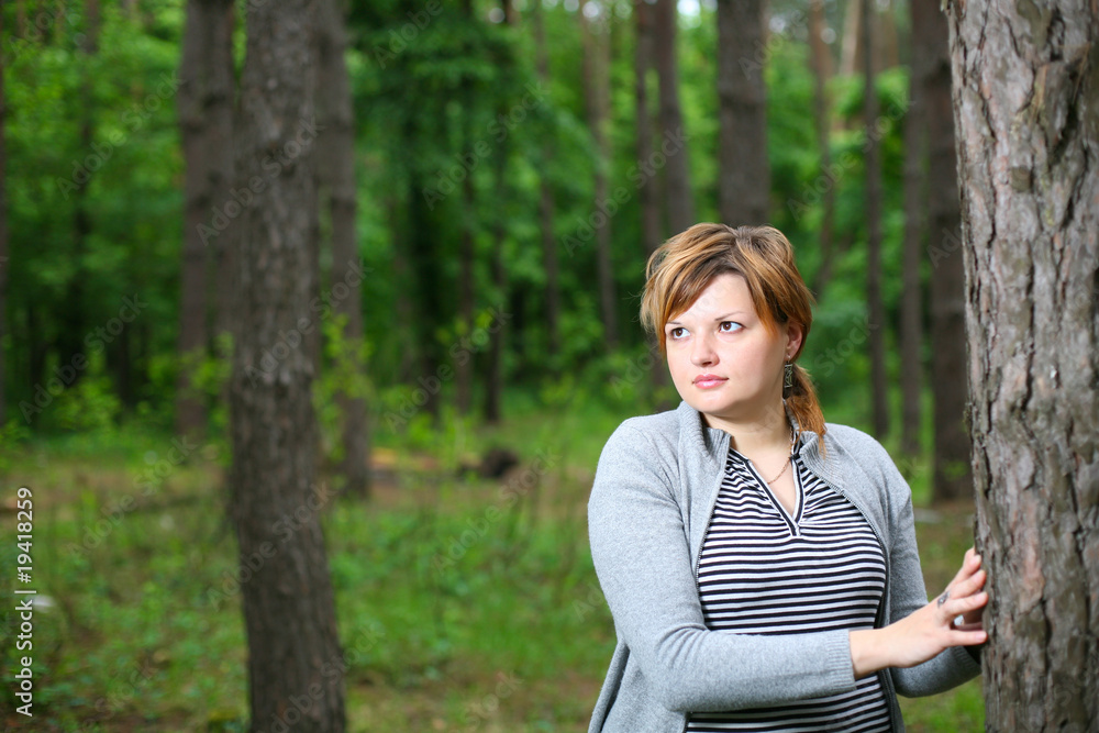 The girl in the woods The girl in the woods
